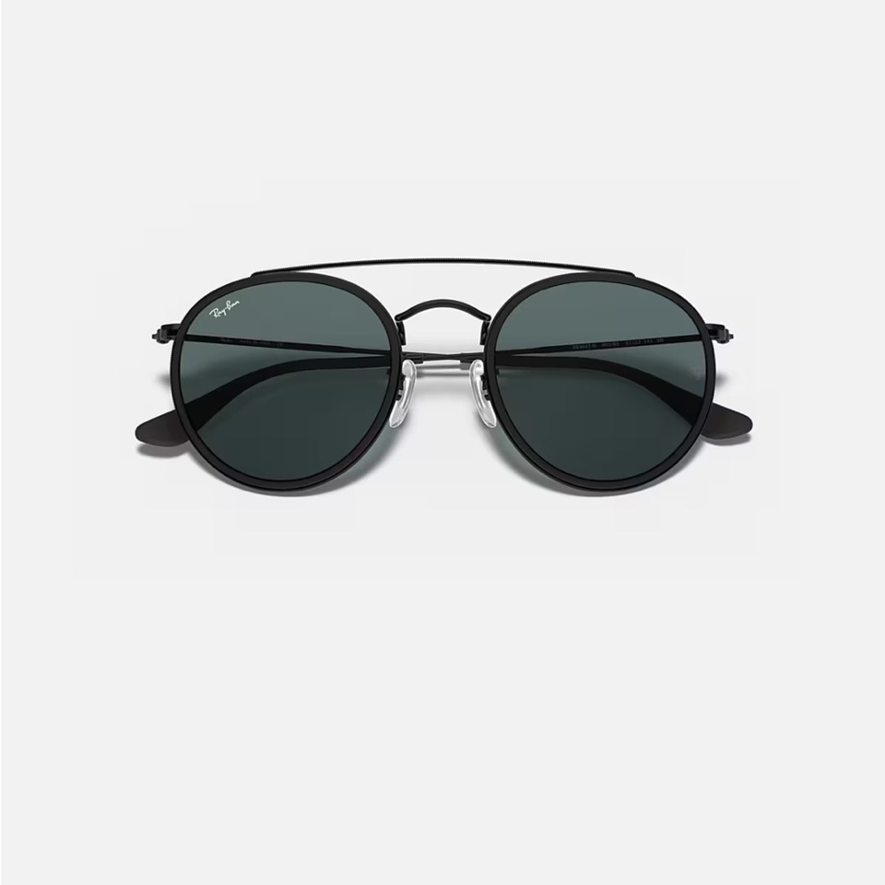 Ray-ban Round Double Bridge Black Sunglasses Lightly Used